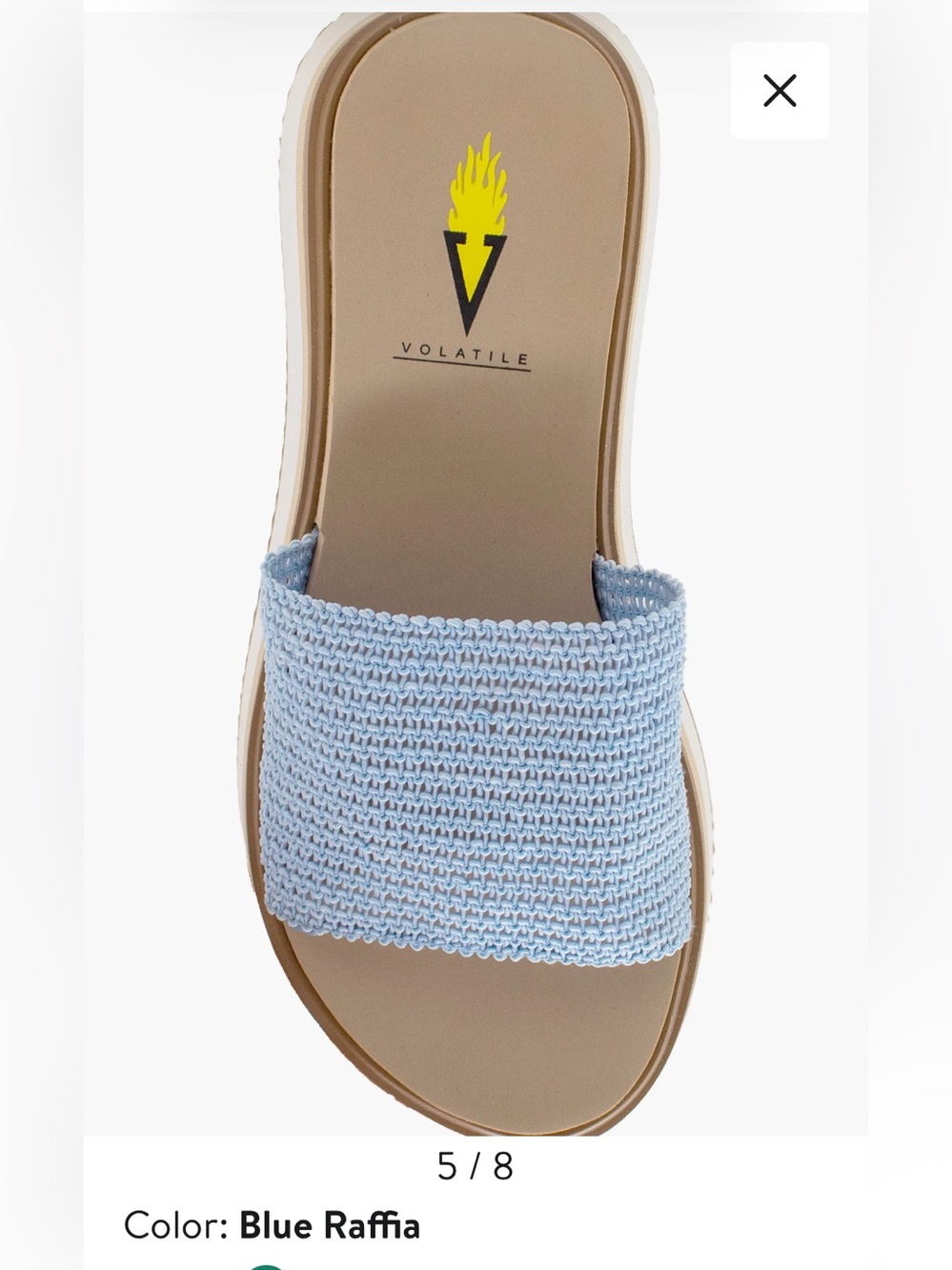 Volatile Light Blue Knit Slide Sandal